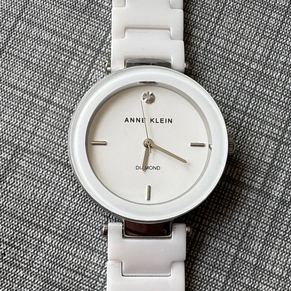 Anne Klein White Diamond Accent Ceramic Watch - Picture 3 of 12